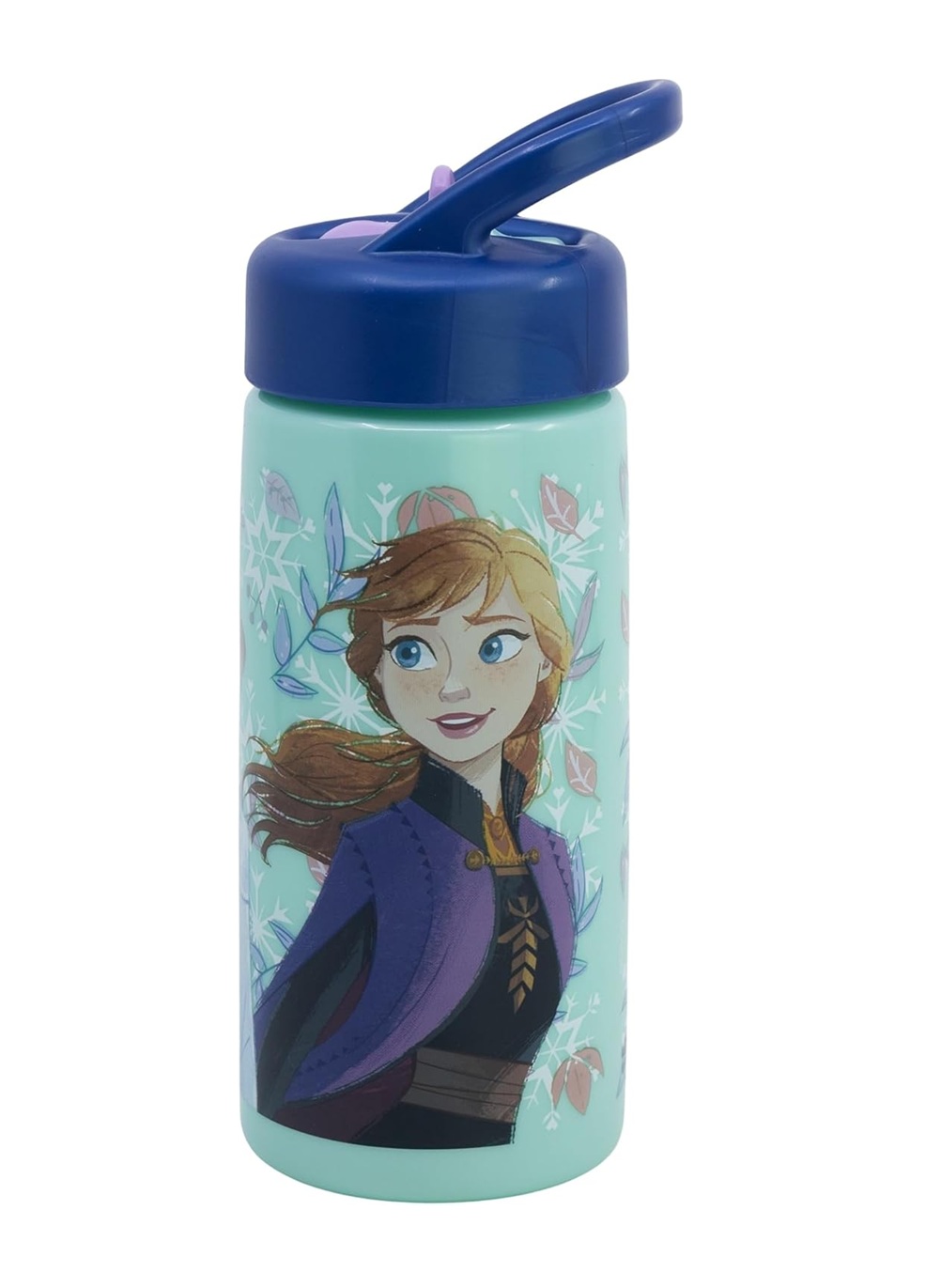 Frozen Borraccia Sportiva 410 ml con Cannuccia e Manico - Bottiglia Bambini Disney Elsa & Anna